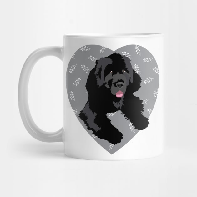 Newfoundland Dog Heart in slate gray by HotPinkStudio.Me